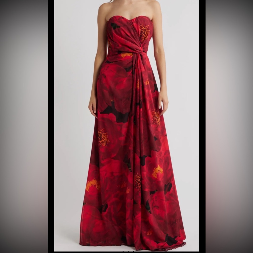 Chiara Boni La Petite RobeStrapless Georgette Gown, IT 44=US6-8/M New,$1390